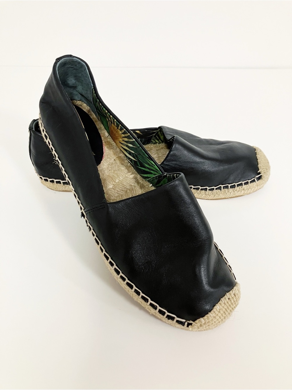 Sam Edelman | Black Lynn Leather Espadrilles 8.5 Beach Boho Summer Vacation